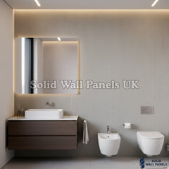 Kitchen & Bathroom PVC Wall Panels – Grey Plain Effect (60 × 240 cm) | Waterproof Wall Panels UK
