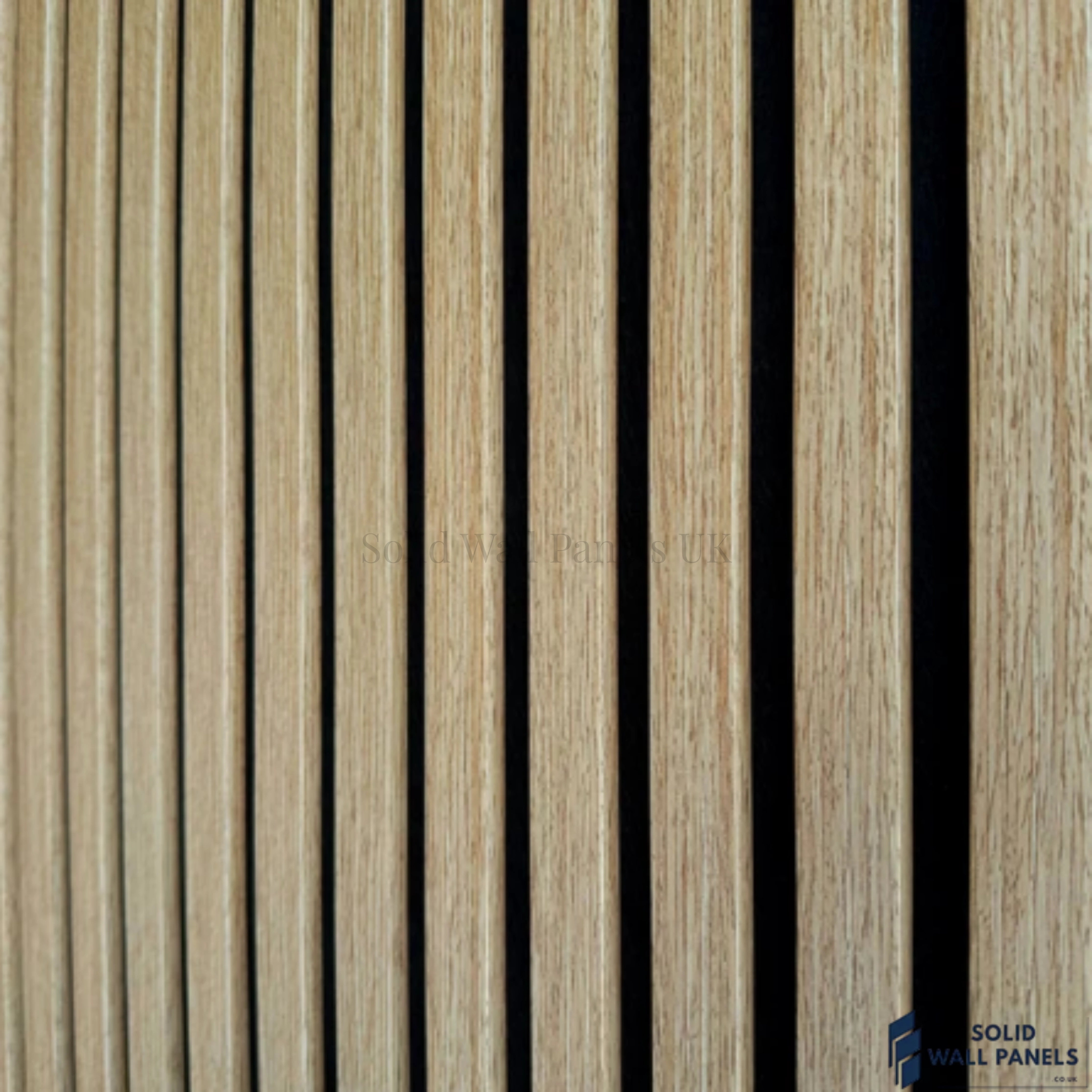 3 Sided Dark Oak Acoustic Slat Wall Panel – Black Felt | 240 × 60 cm
