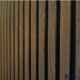 3 Sided Walnut Acoustic Slat Wall Panel – Black Felt | 240 × 60 cm