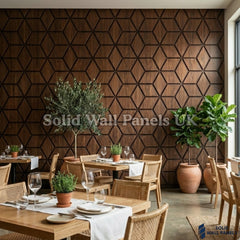 Acoustic Blocks Decorative Wall Panel – Walnut 60×240 cm (Pack of 4) | Premium Geometric Design