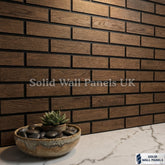 Acoustic Brick Decorative Wall Panel - Dark Oak 60×240 cm (4 Pieces) | Premium Design