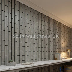 Acoustic Brick Decorative Wall Panel - Light Grey 60×240 cm (4 Pieces) | Premium Design