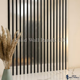 Acoustic Slatted Wall Panel – Chrome Metallic 60×240cm | Stylish, Durable & Soundproof | Solid Wall Panels UK