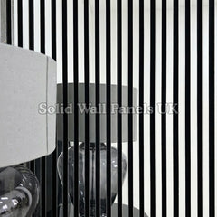 Acoustic Slatted Wall Panel – Shiny Silver Mirror Reflect 60×240cm | Solid Wall Panels UK