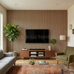Acoustic Slatted Wall Panels Oak 280×60cm UK | Large Wooden Wall Panels