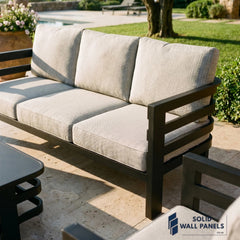 Andros 5 Seater Aluminium Garden Lounge Set – Luxury Outdoor Sofa Set with Sintered Stone Coffee Table