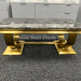 Arianna Gold Coffee Table with Black Marble Top – Luxury Modern Centrepiece