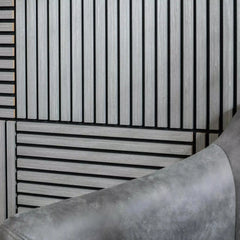 Square Acoustic Wood Wall Panels - Ash Grey 60cm x 60cm (4 Pieces) | Fast UK Delivery