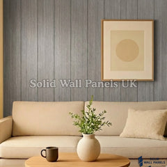 Ash Grey WPC Wood Effect Flat Wall Panels – 235 × 40 cm (Pack of 5) | Solid Wall Panels UK