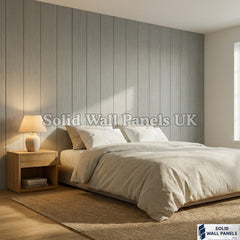 Ash Grey WPC Wood Effect Flat Wall Panels – 235 × 40 cm (Pack of 5) | Solid Wall Panels UK