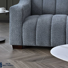 Astoria 3 Seater Sofa – Steel Grey Boucle Fabric | Luxury Modern Design