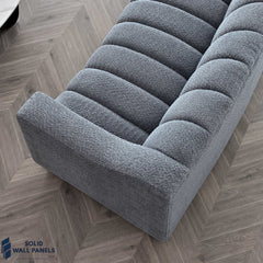 Astoria 3 Seater Sofa – Steel Grey Boucle Fabric | Luxury Modern Design