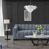 Astoria 3 Seater Sofa – Steel Grey Boucle Fabric | Luxury Modern Design