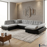 Bergen U Shape Sofa Bed with Storage – Large 6 Seater Corner Sofa Bed UK