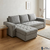 Berlin Grey Corner Sofa Bed with Storage – Universal L Shape Sofa Bed UK