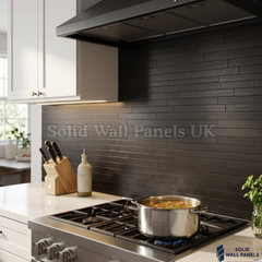 Black Brick Mosaic Wall Tiles 30cm x 30cm (10 Pieces) – Self Adhesive Splashback Wall Tiles
