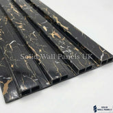 Black & Gold Marble Effect WPC Wall Panels – Waterproof Indoor & Outdoor Cladding | Solid Wall Panels UK
