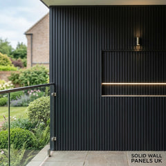 Black Seamless PVC Outdoor Wall Panels UK | Waterproof Exterior Panels
