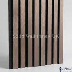 Brushed Metallic Bronze Acoustic Slatted Wall Panel – 240×60 cm | Solid Wall Panels UK