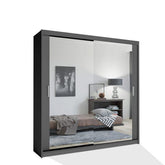 Chicago Grey Wardrobe with Sliding & Mirror Doors - Fast UK Delivery