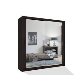 Chicago Wenge Wardrobe with Sliding & Mirror Doors - Fast UK Delivery