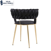 Camelia Curved Velvet Backrest Dining Chair – Luxury Velvet & Metal