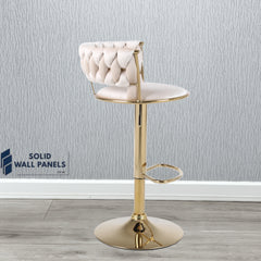 Camelia Breakfast Bar Stool – Premium Velvet with Gold Frame | Luxury Modern Set of 2