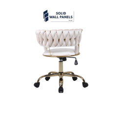 Camelia Office / Salon Chairs | Cream & Gold, Black & Gold | Adjustable Height