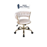 Camelia Office / Salon Chairs | Cream & Gold, Black & Gold | Adjustable Height