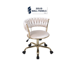 Camelia Office / Salon Chairs | Cream & Gold, Black & Gold | Adjustable Height