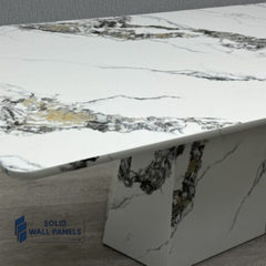 Capri Marble Effect Dining Table 160cm | Grey & White | Solid Wall Panels