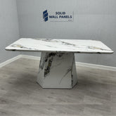 Capri Marble Effect Dining Table 160cm | Grey & White | Solid Wall Panels