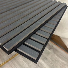 Square Acoustic Wood Wall Panels - Charcoal Black 60cm x 60cm (4 Pieces) | Fast UK Delivery