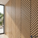 Chevron Oak Acoustic Slat Wall Panel – Herringbone Style | 240 × 60 cm