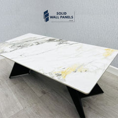 Chicago Extending Ceramic Dining Table – Available in Cream & Gold, Black & Gold