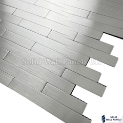 Chrome Brick Mosaic Wall Tiles 30cm x 30cm (10 Pieces) – Self Adhesive Mosaic Wall Tiles