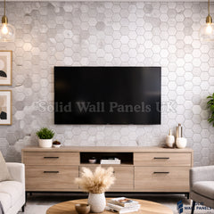 Chrome Hexagon Mosaic Wall Tiles 30cm x 30cm (10 Pieces) – Self Adhesive Peel & Stick Tiles