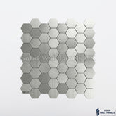 Chrome Mini Hexagon Mosaic Wall Tiles 30cm x 30cm (10 Pieces) – Self Adhesive Peel & Stick Tiles