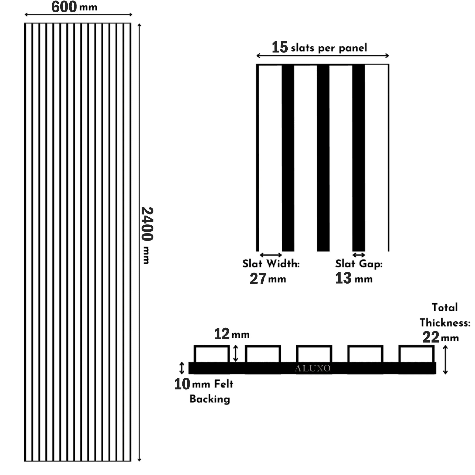 White Marble Acoustic Slatted Wall Panel 60×240cm | Stylish, Durable & Soundproof | Solid Wall Panels UK