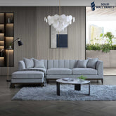 Cooper Left Hand Corner Sofa – Dolphin Bouclé Fabric | Mid-Century Modern Design