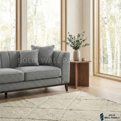 Cooper Bouclé Left Hand Facing Corner Sofa – Dolphin Grey | LHF Mid Century Modern Design