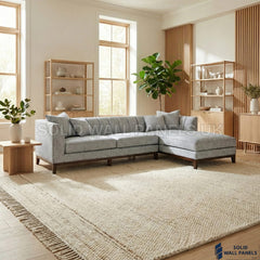 Cooper Bouclé Right Hand Facing Corner Sofa – Dolphin Grey | Mid Century Modern Design