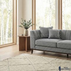 Cooper Bouclé Right Hand Facing Corner Sofa – Dolphin Grey | Mid Century Modern Design