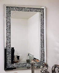 Crush Diamond Mirror – Rectangular Mirror with Crushed Diamond Frame | Solid Wall Panels