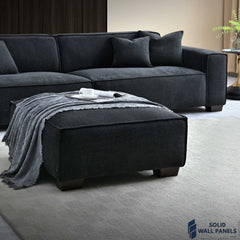 Dakota Sofa Range – Midnight Boucle Fabric | 3 Seater, Chair & Footstool Options | Luxury Modern Design