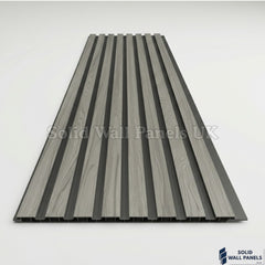 Dark Grey Slatted PVC Interior Wall Panels – Decorative Wood Effect Panelling 240cm (8 Panels per Pack)