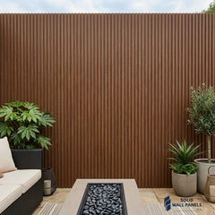 Dark Oak Seamless PVC Outdoor Wall Panels UK | Waterproof Exterior Panels
