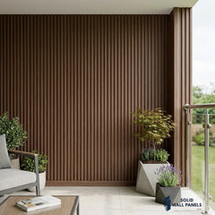 Dark Oak Seamless PVC Outdoor Wall Panels UK | Waterproof Exterior Panels
