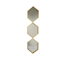 Decorative Hexagon Wall Mirror Set 25 x 110 cm | Fast UK Delivery
