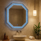 Decorative Octagon Sparkle LED Bathroom Mirror | Fast UK Delivery
